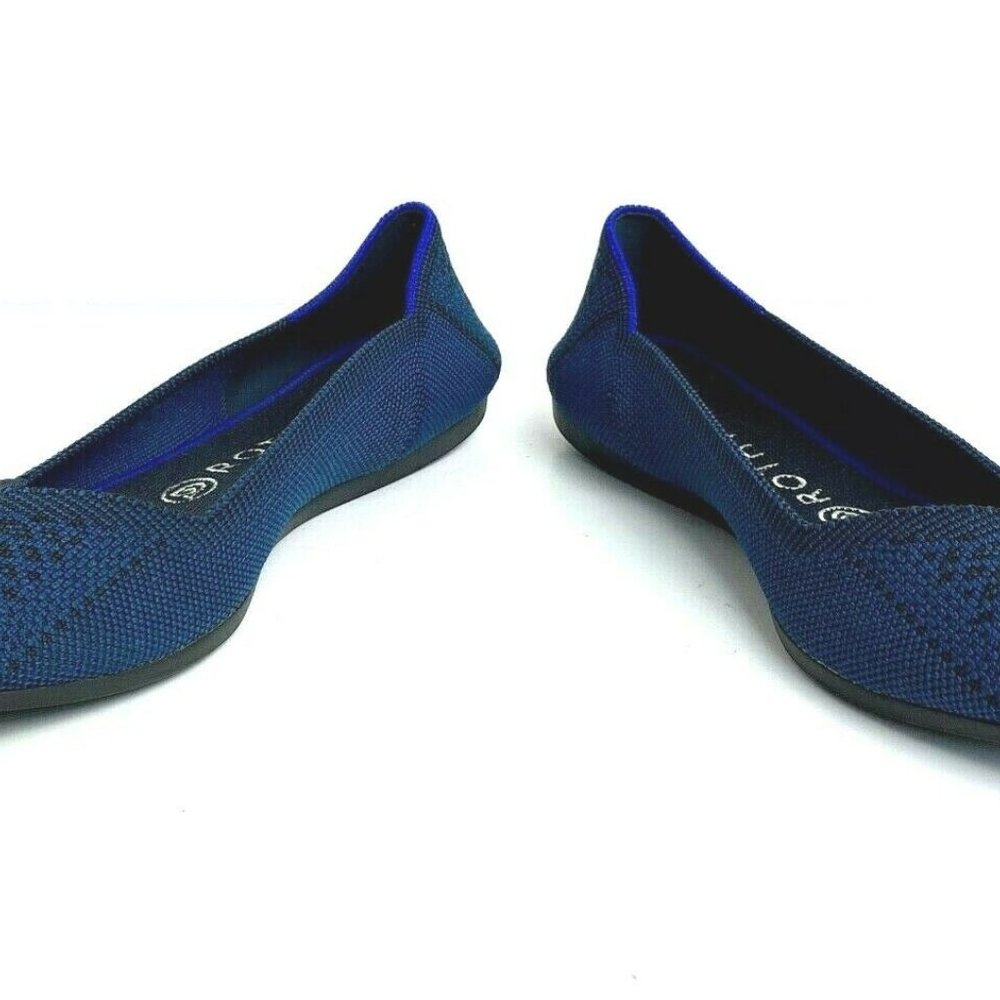 Rothys Teal Python Point Flats 9 Retired - image 2